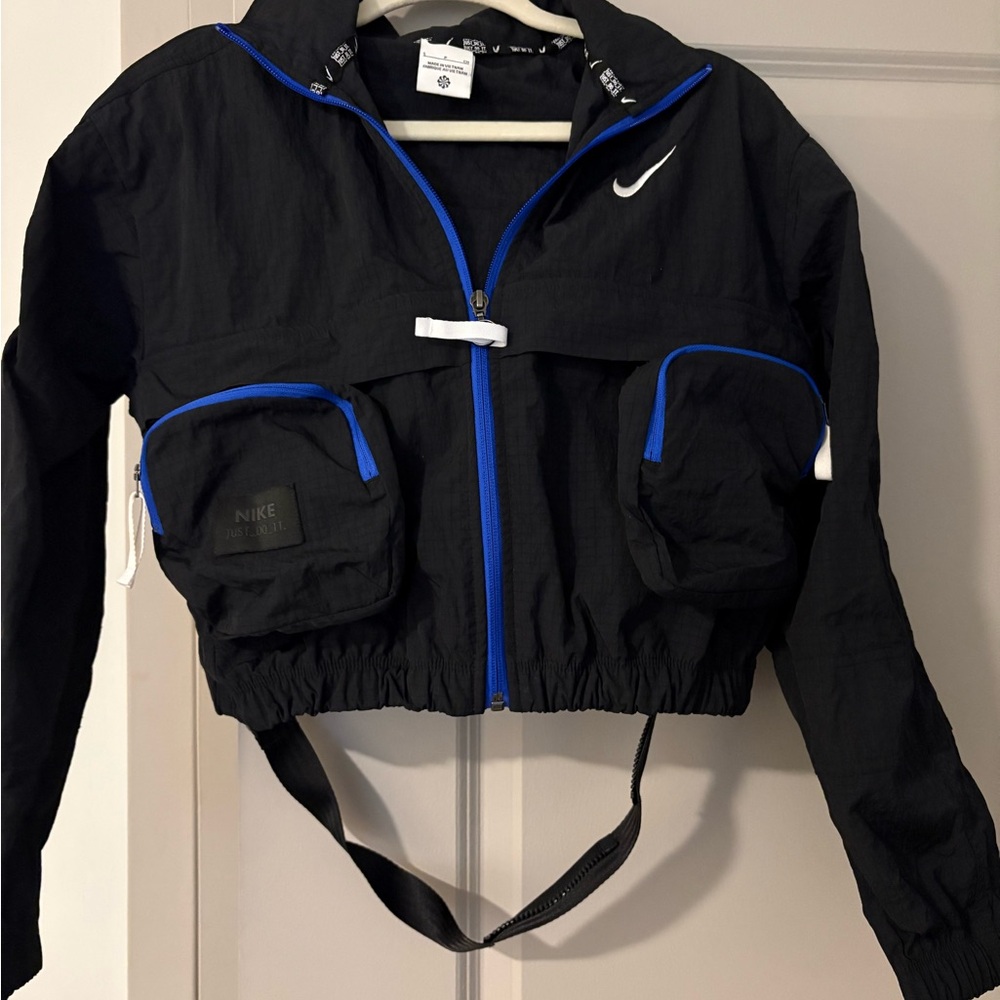 Nike Black Jacket with Blue Trim